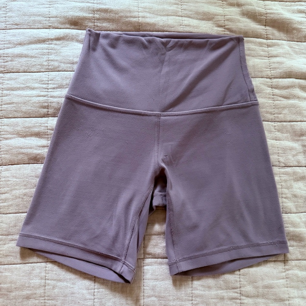 lululemon mauve biker shorts
